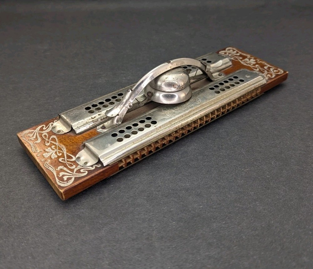 Beaver University Chimes Double Bell Harmonica Antique c.1920's
