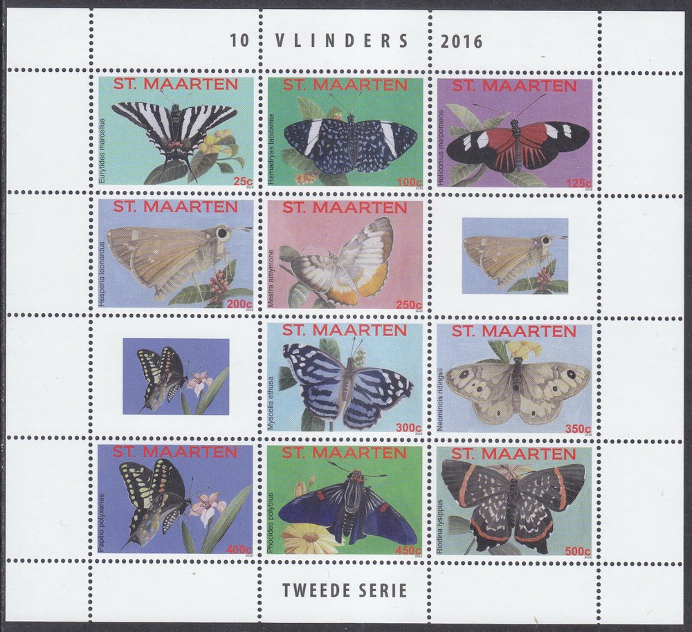 Sint Maarten Issue 2016 (376-385)  Butterflies