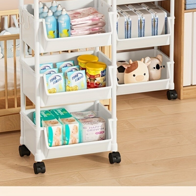 White Multi-layer Rolling Storage Cart for Spas & Salons