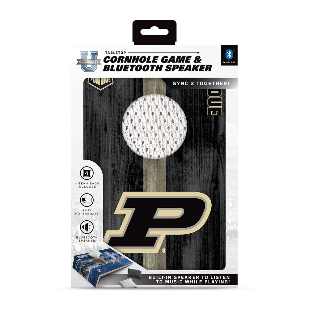 SOAR NCAA Tabletop Cornhole Game and Bluetooth Speaker, Purdue Boilermakers