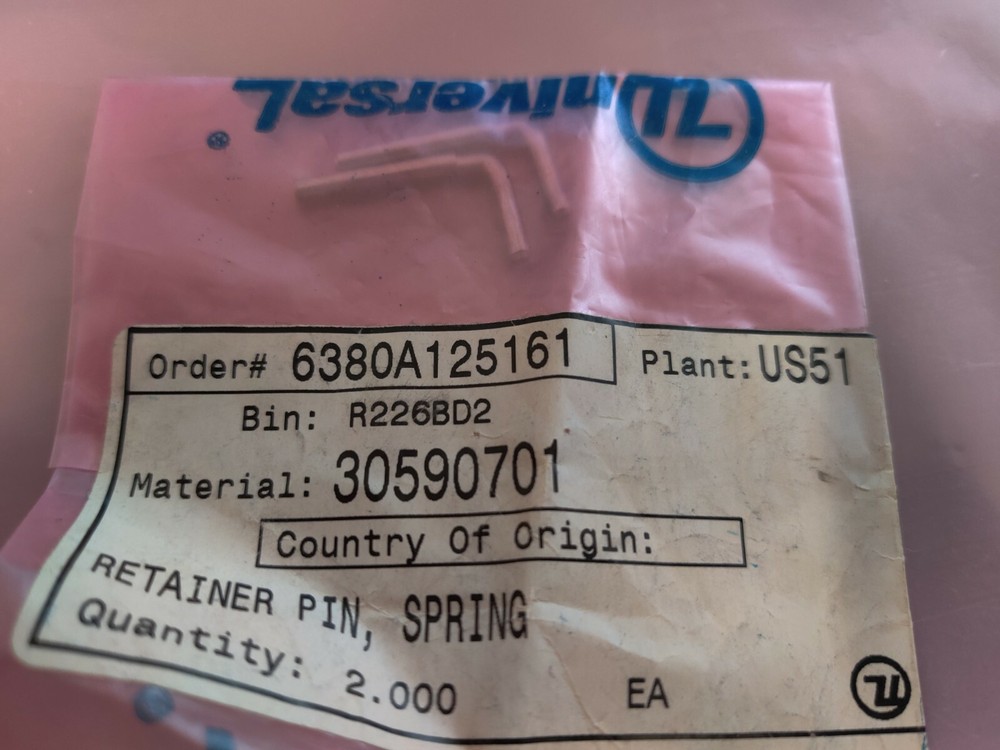 Universal Instruments Spring Retainer Pin 30590701 Pack Of 2
