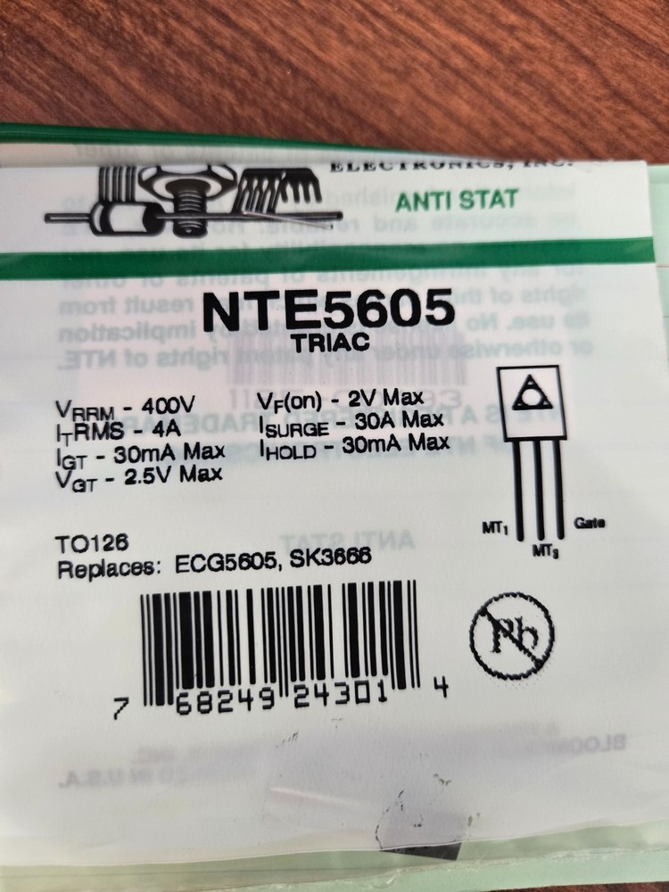 NTE5605 TRIAC