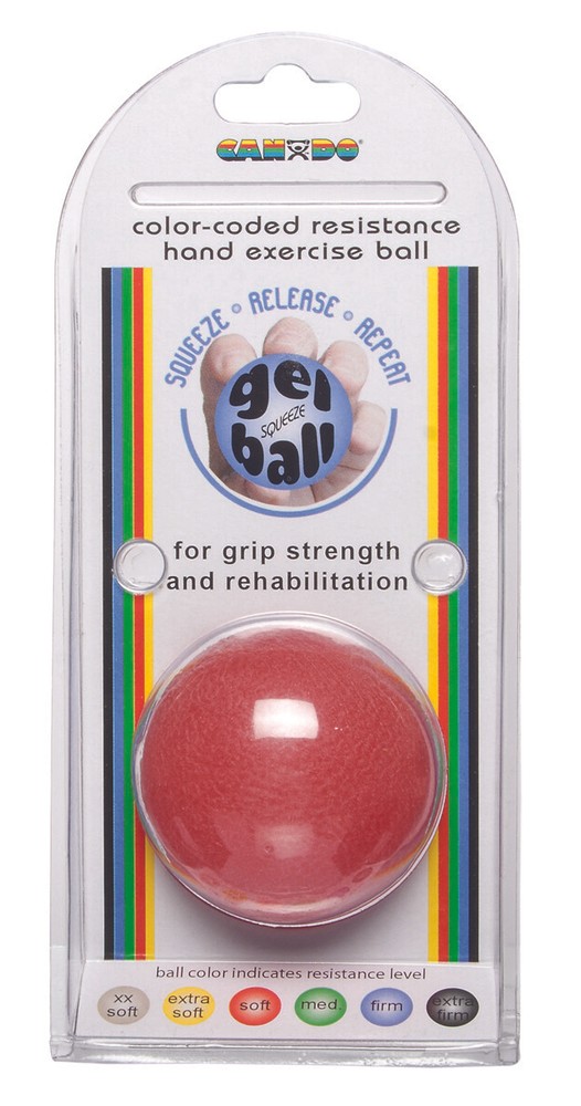 CanDo Gel Squeeze Ball, Standard Circular, Red (Light)