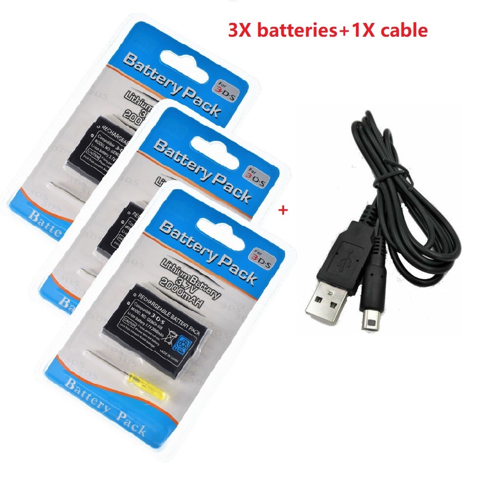 Replacement Battery for Nintendo 3DS Wii U Pro Controller + Tool NEW cable power