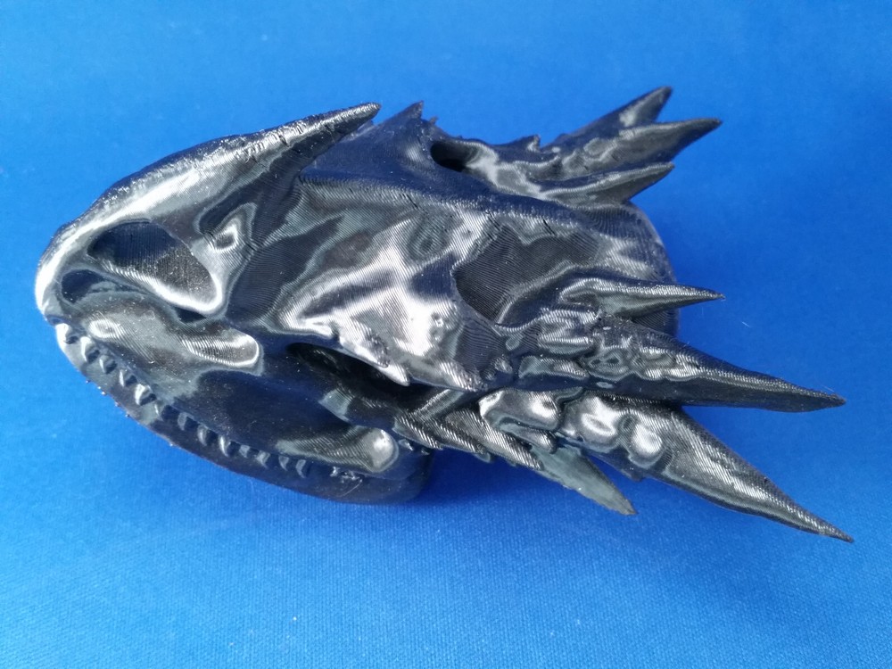 Dragon Skull Model 3D printed "Gunmetal"