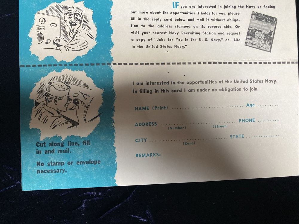 U. S. Navy Recruiting Mailer 1951