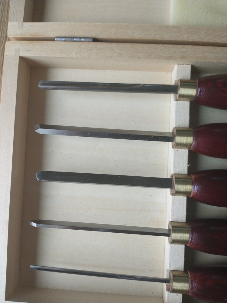 WoodRiver Five Piece "Mini" High Speed Steel (HSS) Turning Chisel Tool Set