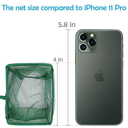 4 Inch Aquarium Net Fine Mesh Small Fish Catch Nets with Plastic Handle 1 Pack