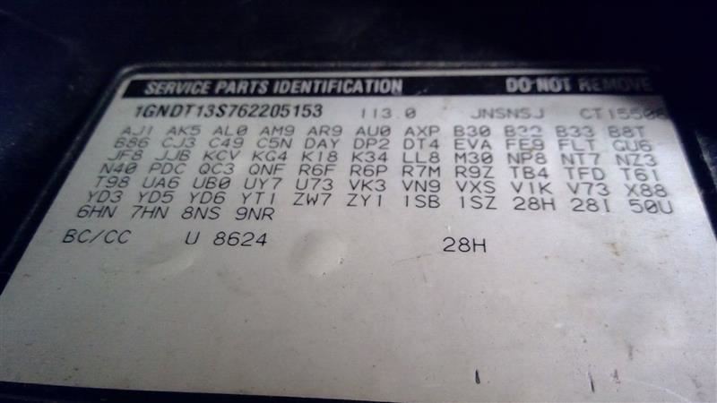TRAILBLAZ 2006 Fuse Box Cabin 6537