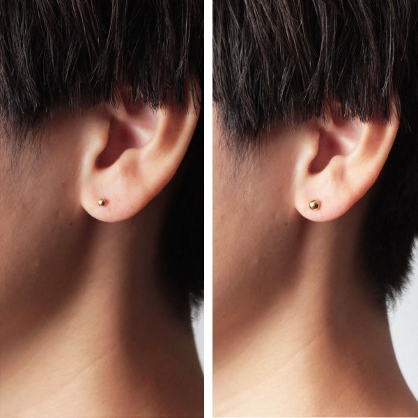 VIVIFY K18 Gold Dot Pierce S Stud Earring (Single)