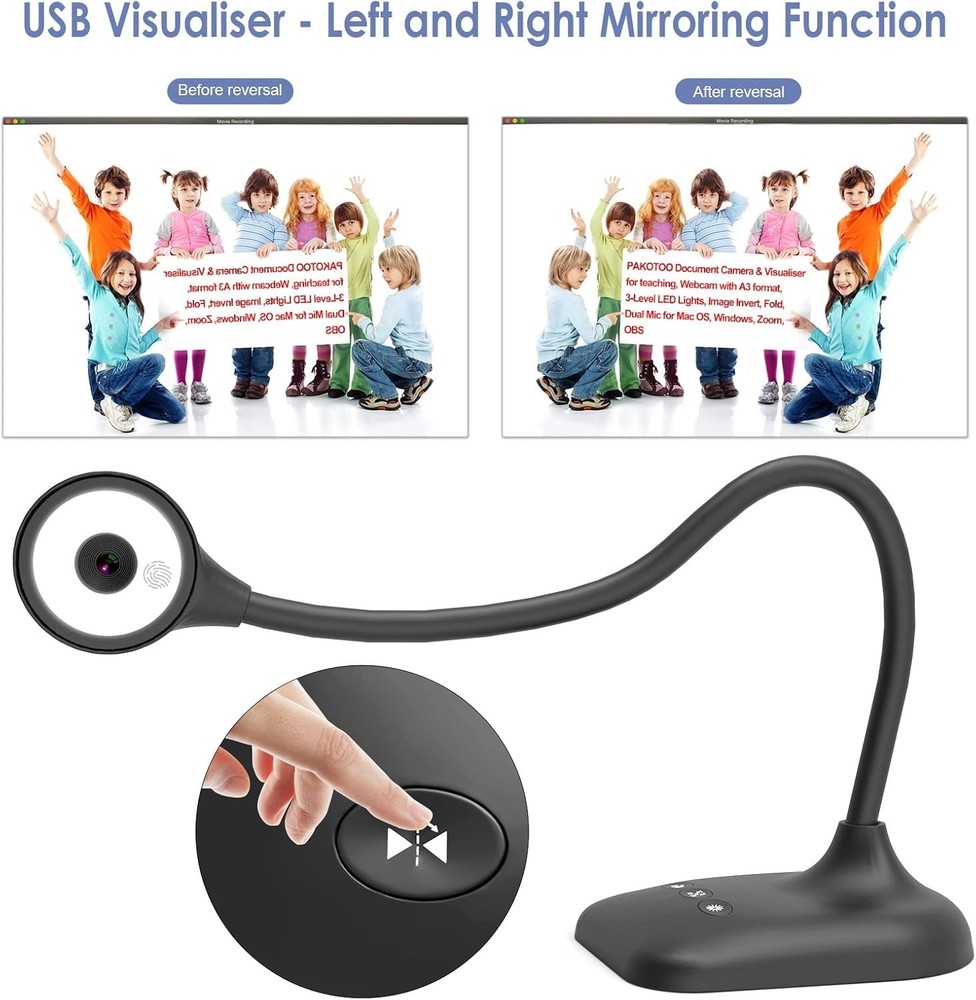 All-in-One USB Document Camera & Webcam with Auto Focus for Seamless Learning