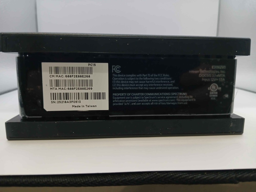 New Spectrum Modem PC20 with Power Adapter Hitron Technologies E31N2V1 (Tested)