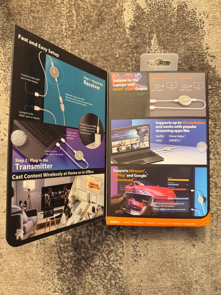 ScreenCast 4K Wireless HDMI Transmitter and Receiver, Wireless HDMI Extender,...