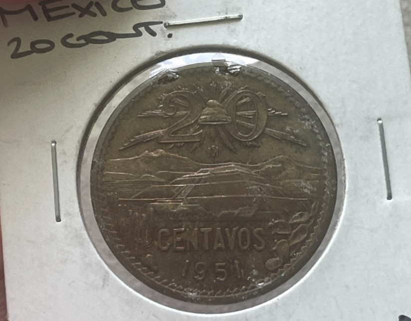 1951 Mexico 20 Centavos - Key Date L2
