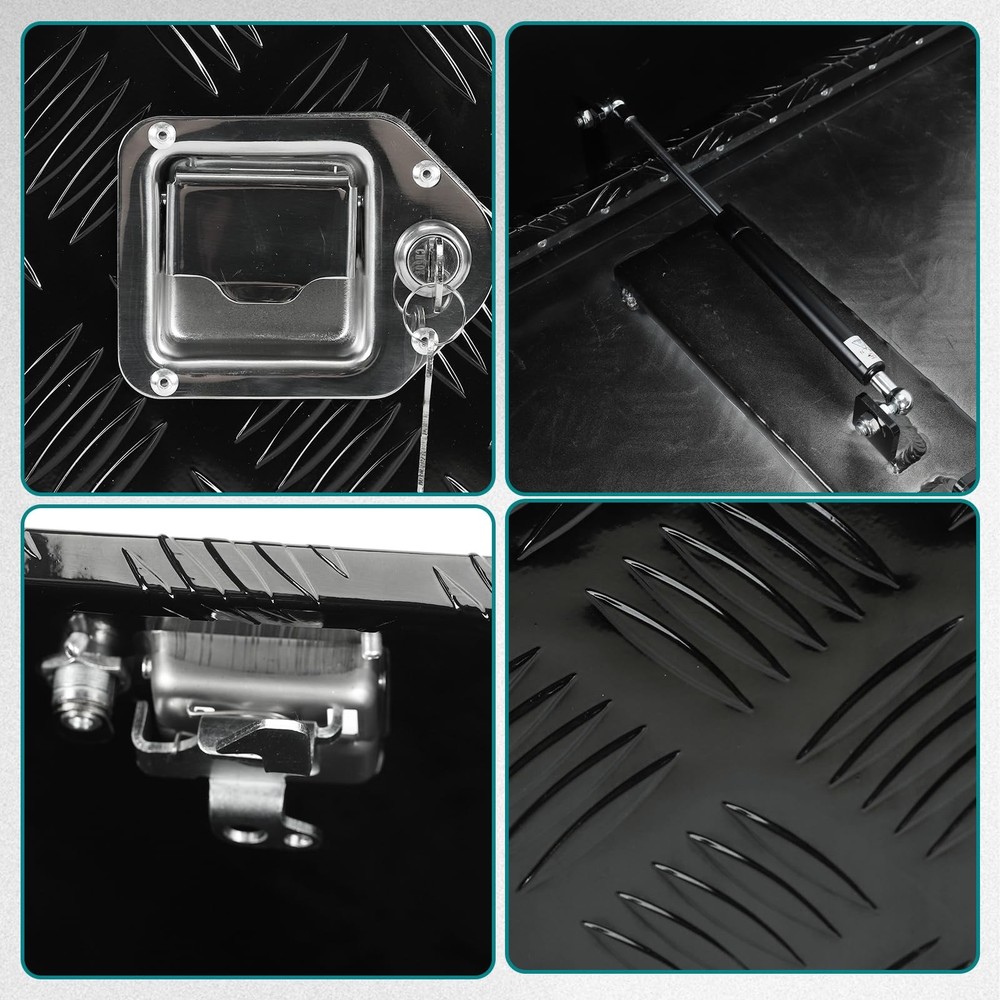 Aluminum Stripes Trailer Storage Box Tool Box,Chrome Lock,Waterproof Storage