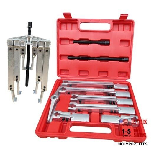 Gear Puller Set, 3 in1 Heavy Duty Bearing/Pulley Puller Kit, Lengthening Red