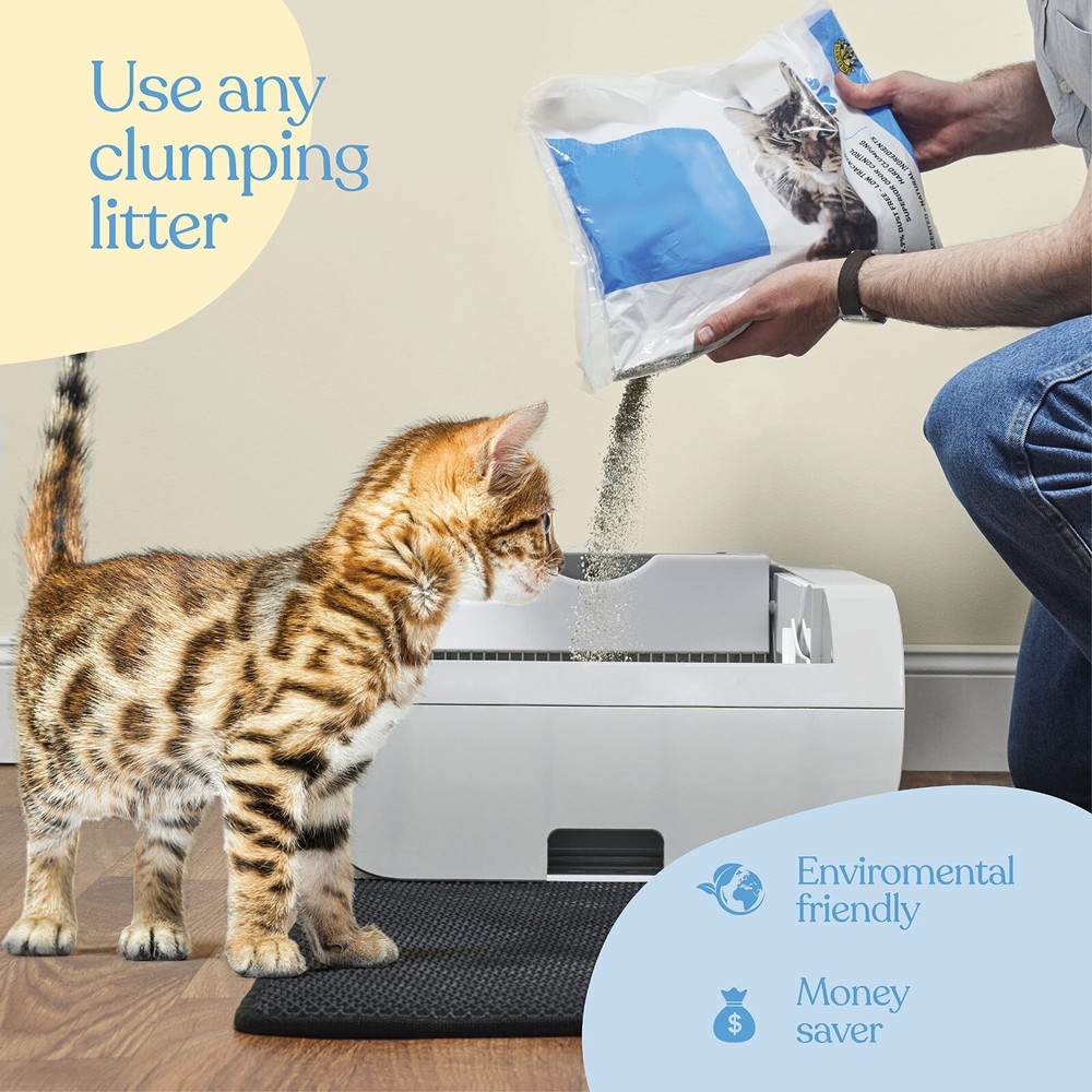 Automatic Self-Cleaning Cat Litter Box Deodoriser Battery Backup