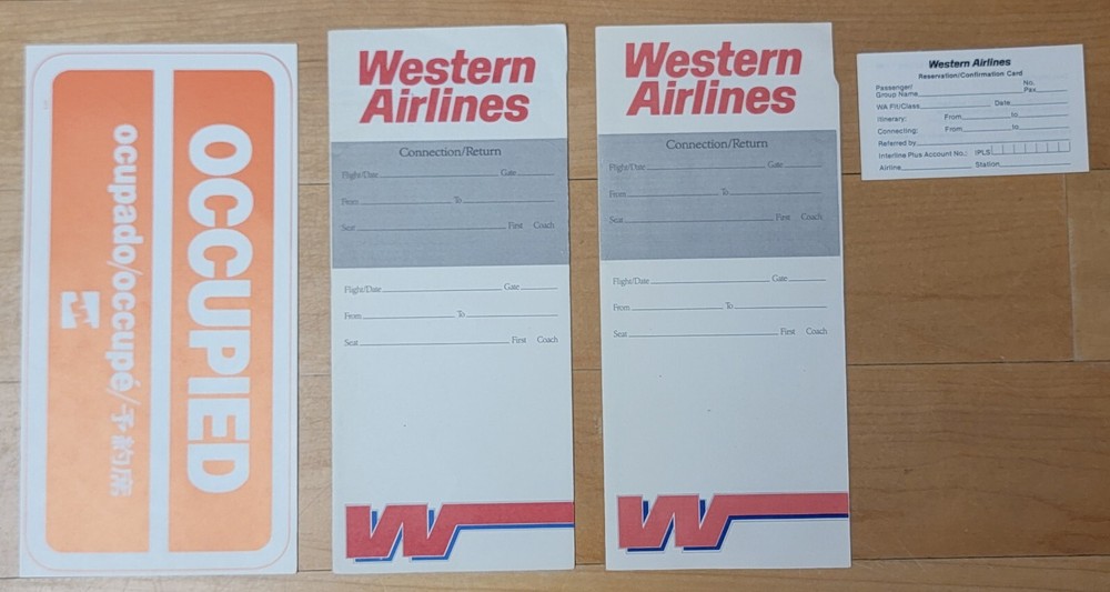 WESTERN AIRLINES - MEMORABILIA LOT - 4 ITEMS