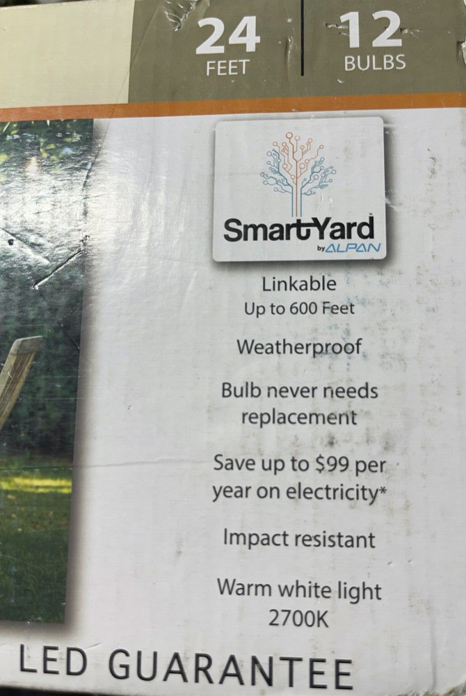 SMARTYARD Comercial Grade 24ft String Light