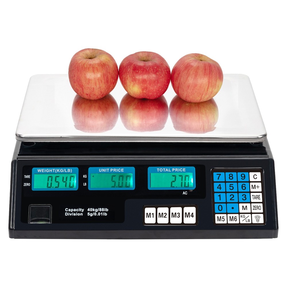 ACS-30 40kg/5g Price Computing Scale, Silver/Black, US Plug