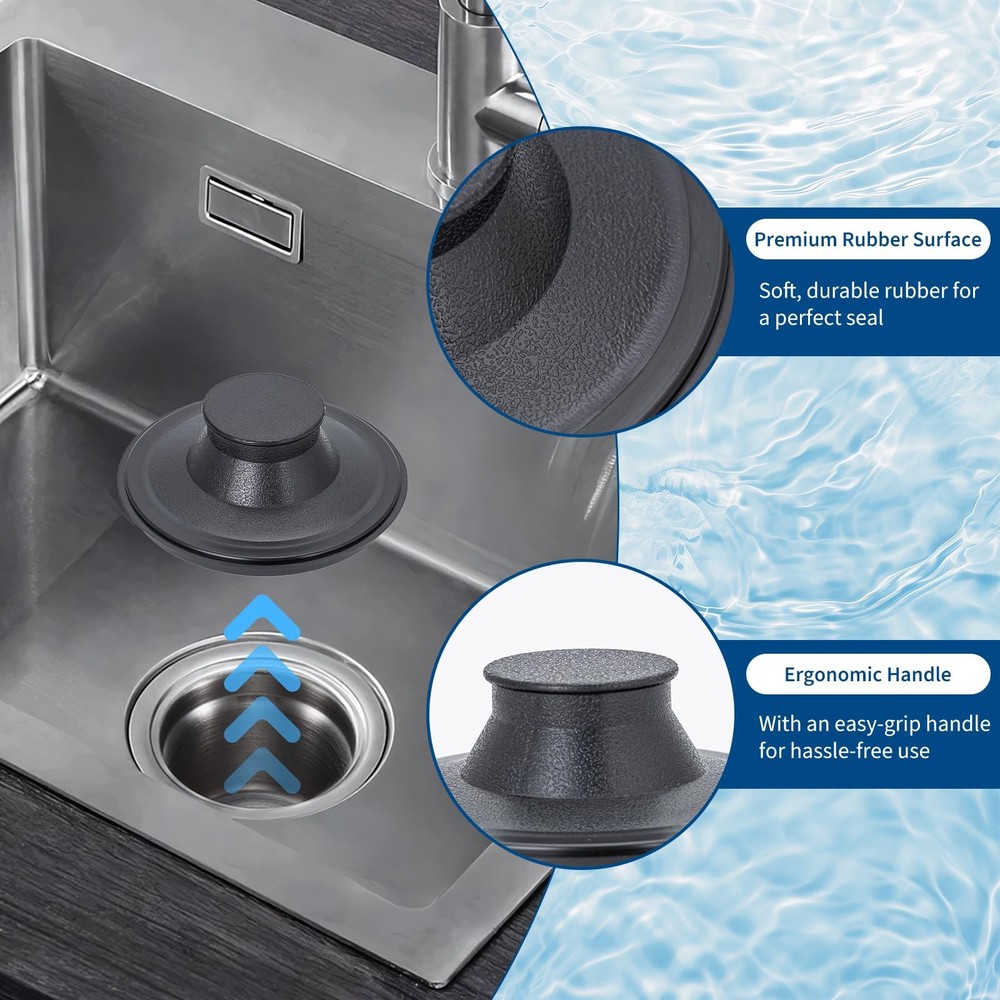 2 Pack Kitchen Sink Stopper Garbage Disposal Dishwasher Plug Cap Durable Plastic