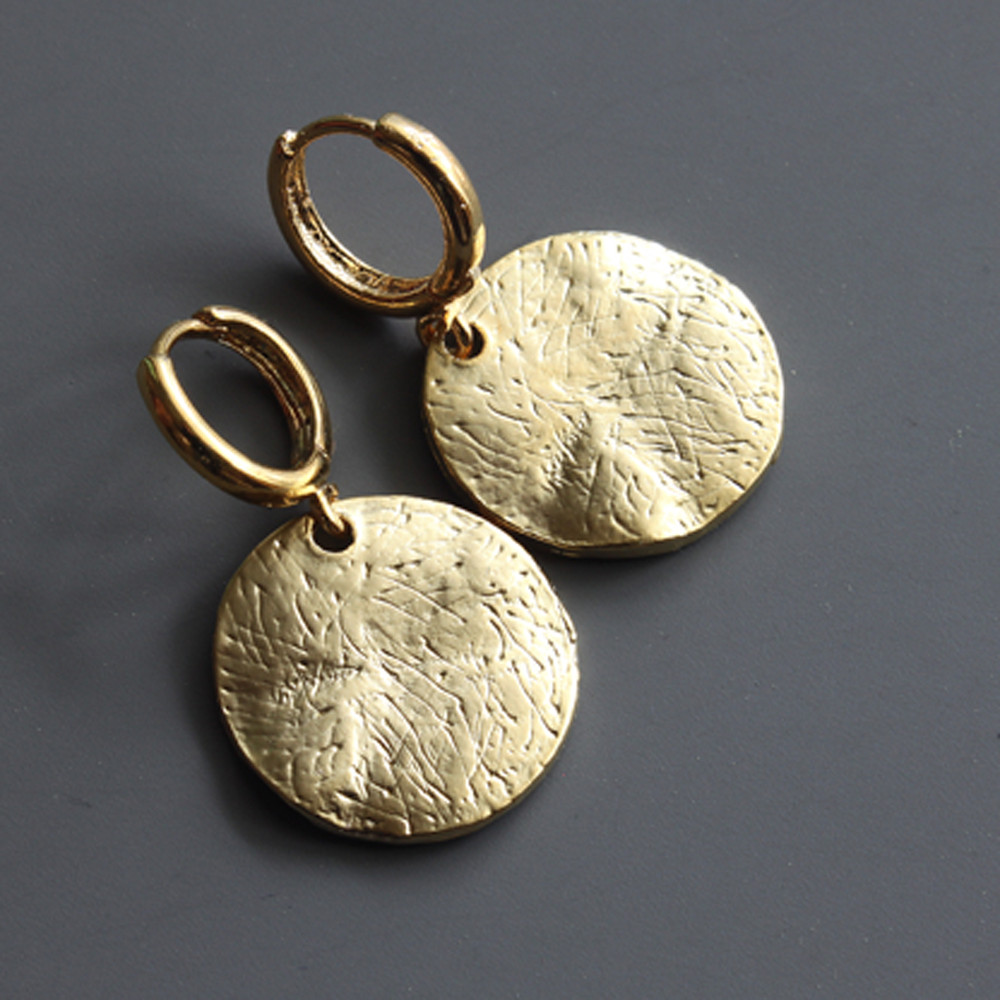 Thick Textured Disc Earrings