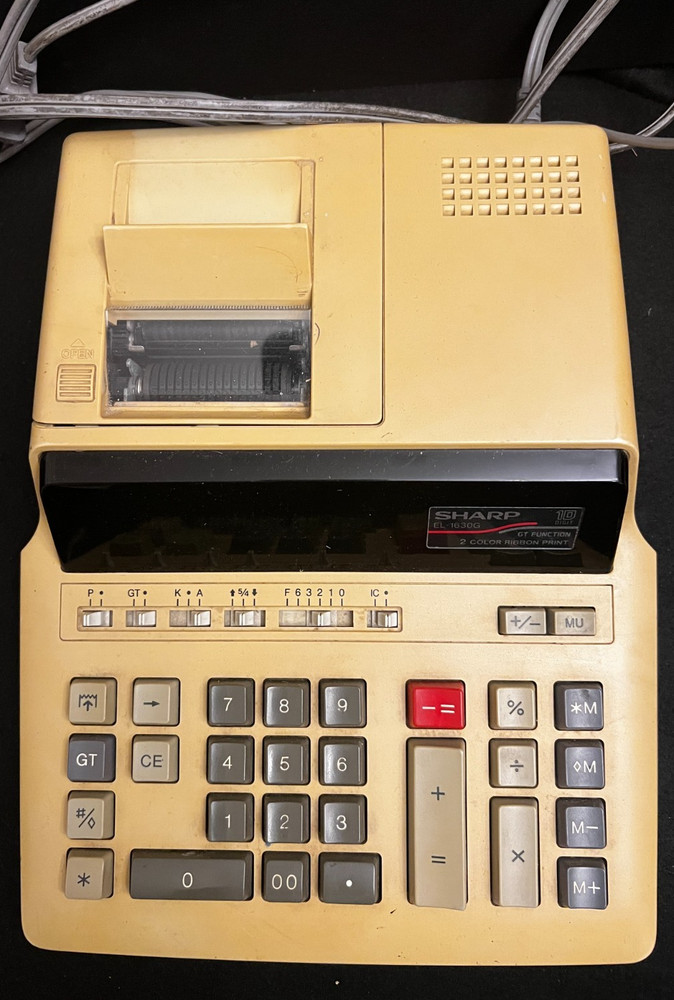 Vintage Sharp EL-1630G Electronic Printing Calculator, test works!
