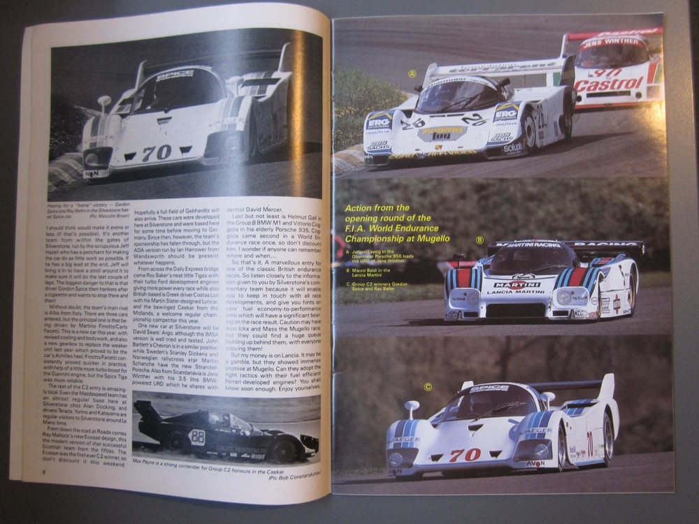 Silverstone 1000 KM World Endurance programme 12 May 1985