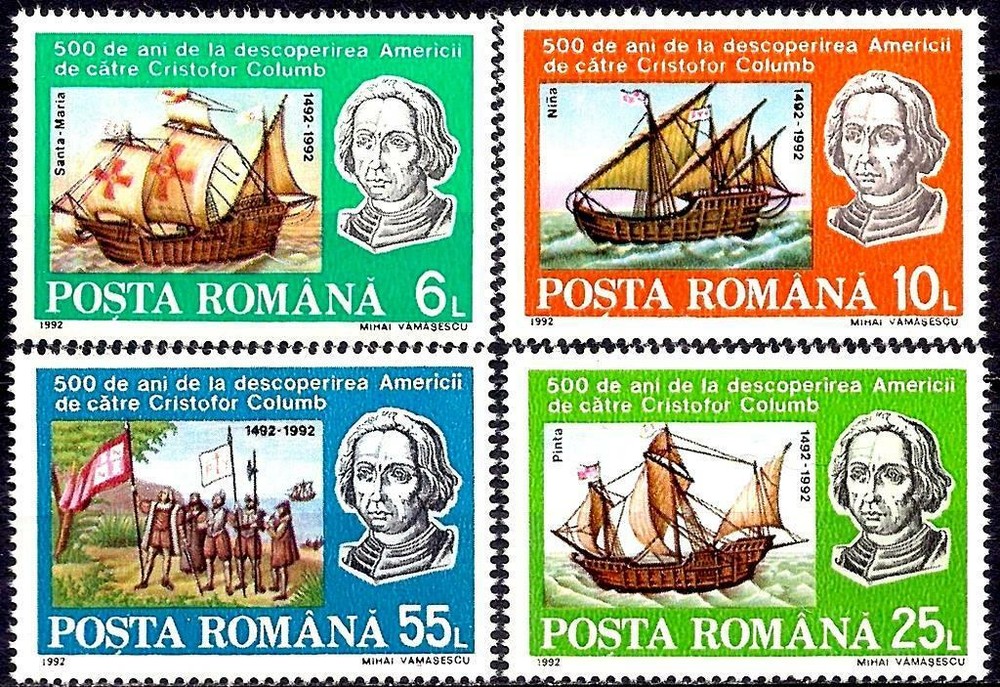👉 ROMANIA 1992 COLUMBUS FLEET MNH SHIPS, EXPLORERS