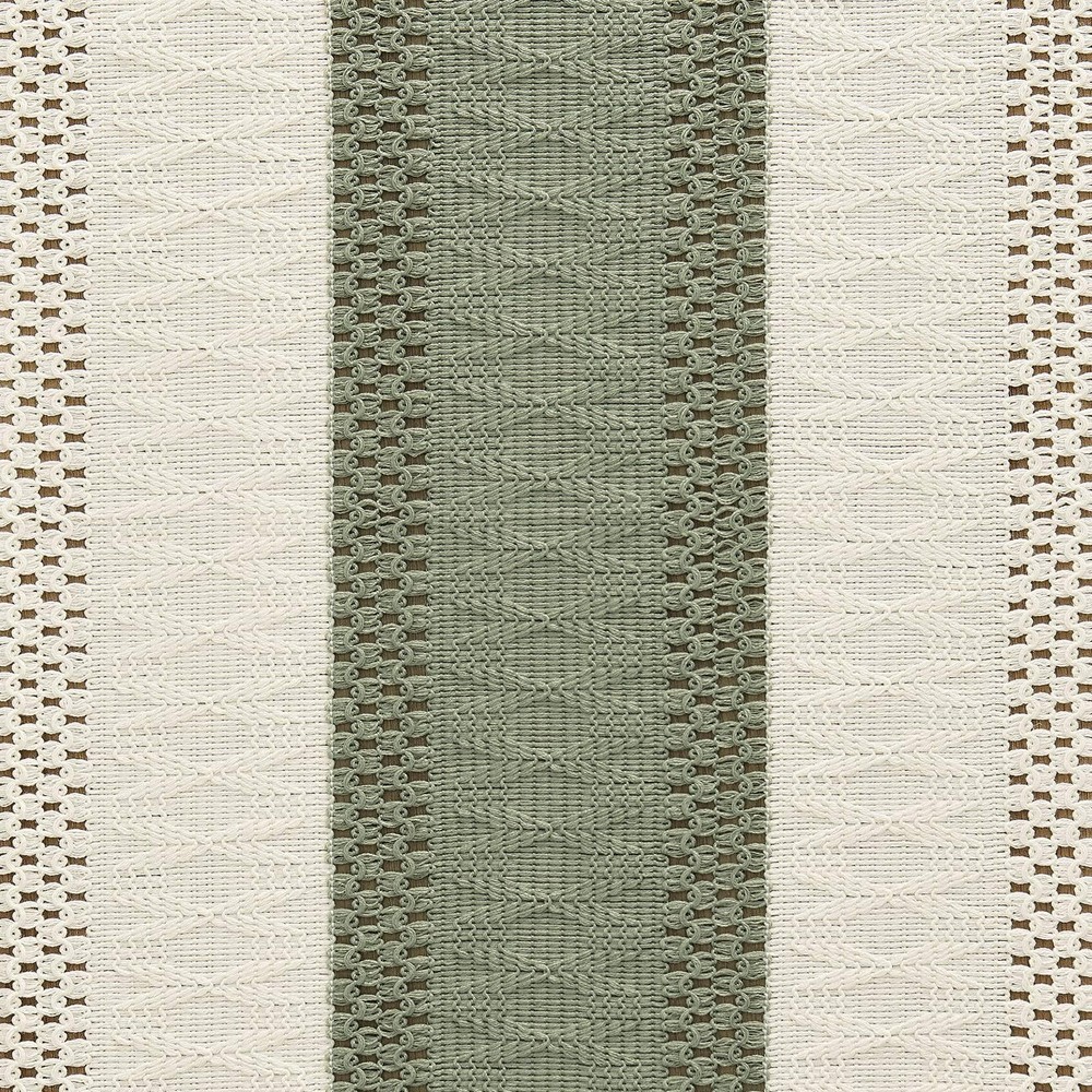 Macrame Style Bicolor Stitching Table Runner, 14 x 72 Inch Green/Ivory, Boho ...