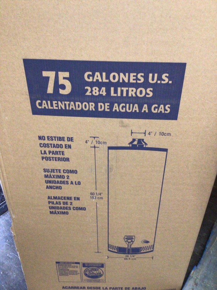 Rheem Rudd Commercial Gas Water Heater Model G75-75N-3 Natural Gas 75K New