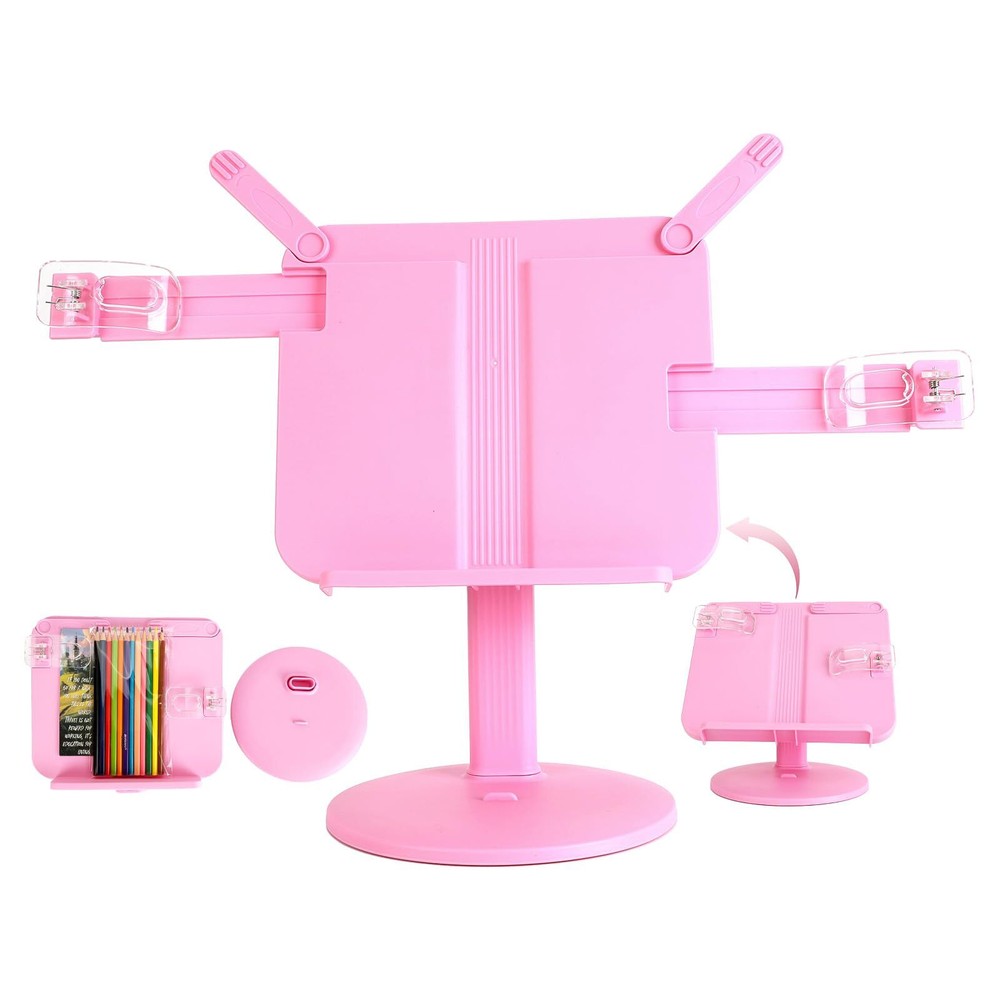Kids Book Stand Adjustable Reading Holder with Thick Plastic Base Foldable Re...