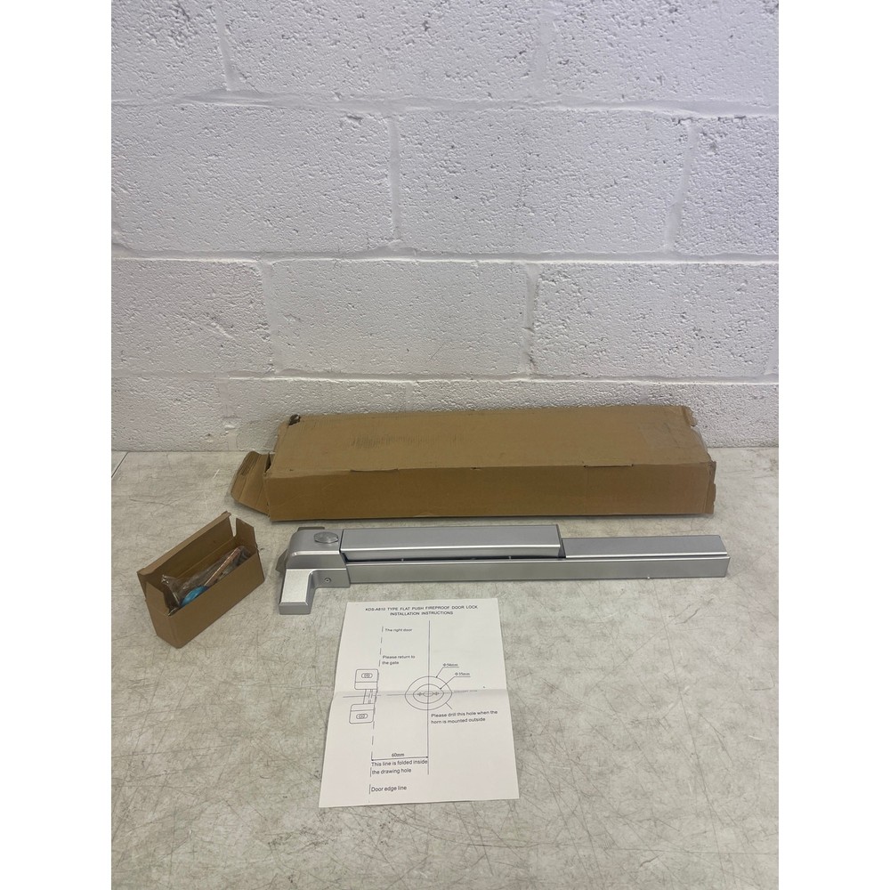 Flat Push Fireproof Door Lock with Key Lock, Exit Device - Silver KDS-A810