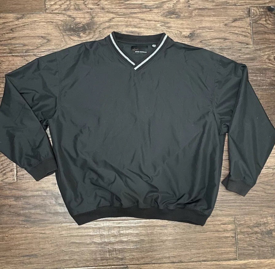 Greg Norman Black Pullover Windbreaker Large Longsleeve