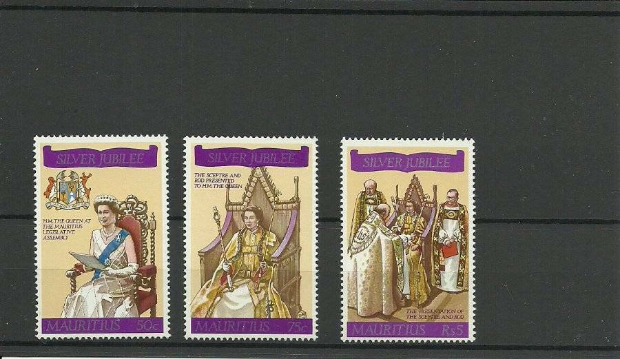 MAURITIUS SG516-518 SILVER JUBILEE MNH