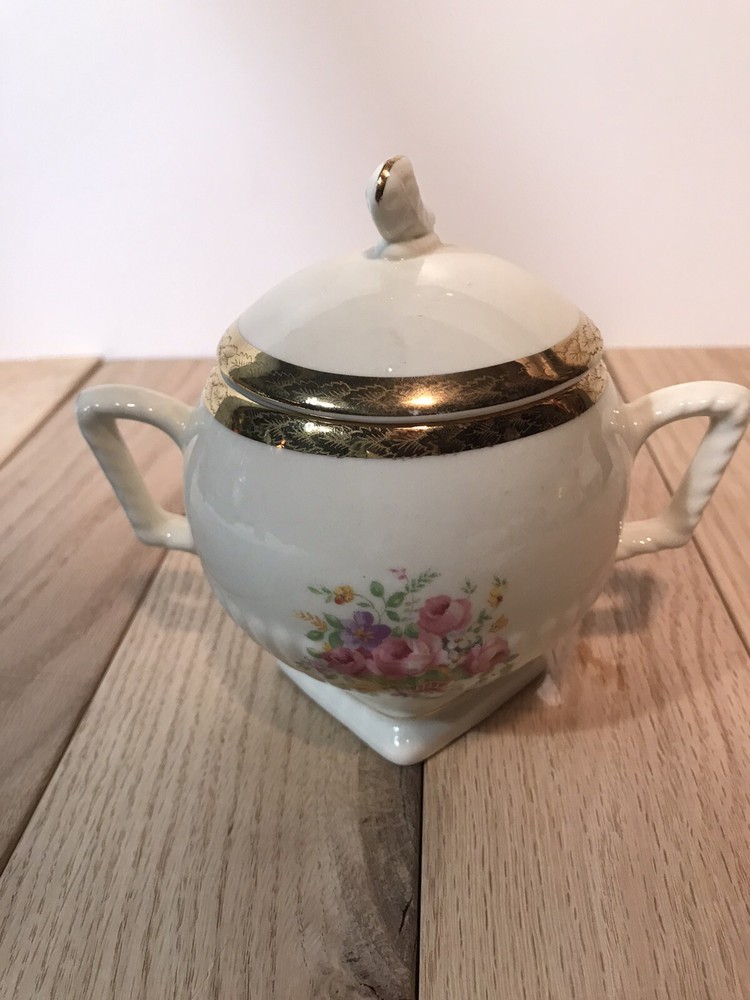 Sugar Jar 22k Gold Floral Royal Etch Stamp