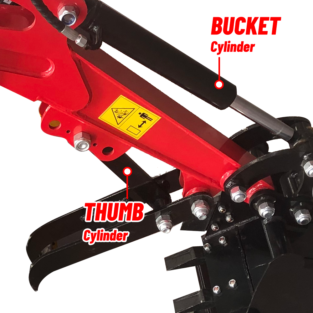 Motooltech Mini Excavator Crawler Digger Bucket/Hydraulic Thumb B&S Gas Engine