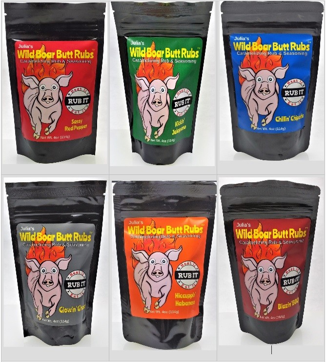 Julia's Wild Boar Caramelizing Rub Sampler Pack