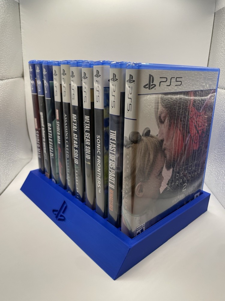 PlayStation Game Case Display Stand (Blue PS5 & PS4 Compatible)