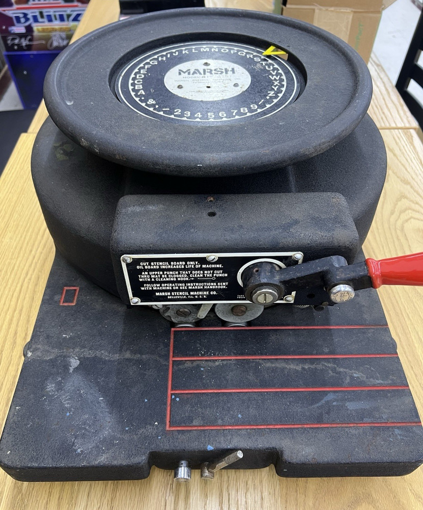 Marsh Stencil Cutter Machine Model R1" 6787 Vintage