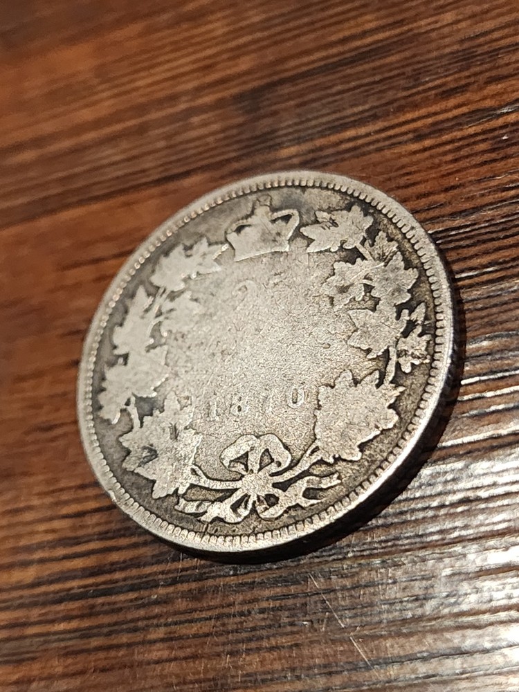 1870 Canada 25 Cents Silver Coin