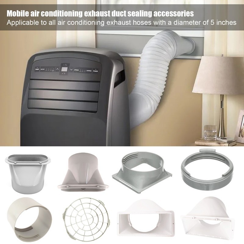 1*Portable Air Conditioner Window Kit Exhaust Hose Duct Interface Tube Connector