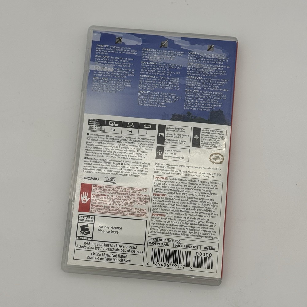 Minecraft: Nintendo Switch - Case Only (No Game)