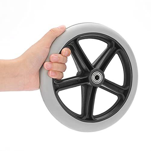 2 Pcs 8 Inch Rubber Front Wheels Replacement for Wheelchair Rollator Walker