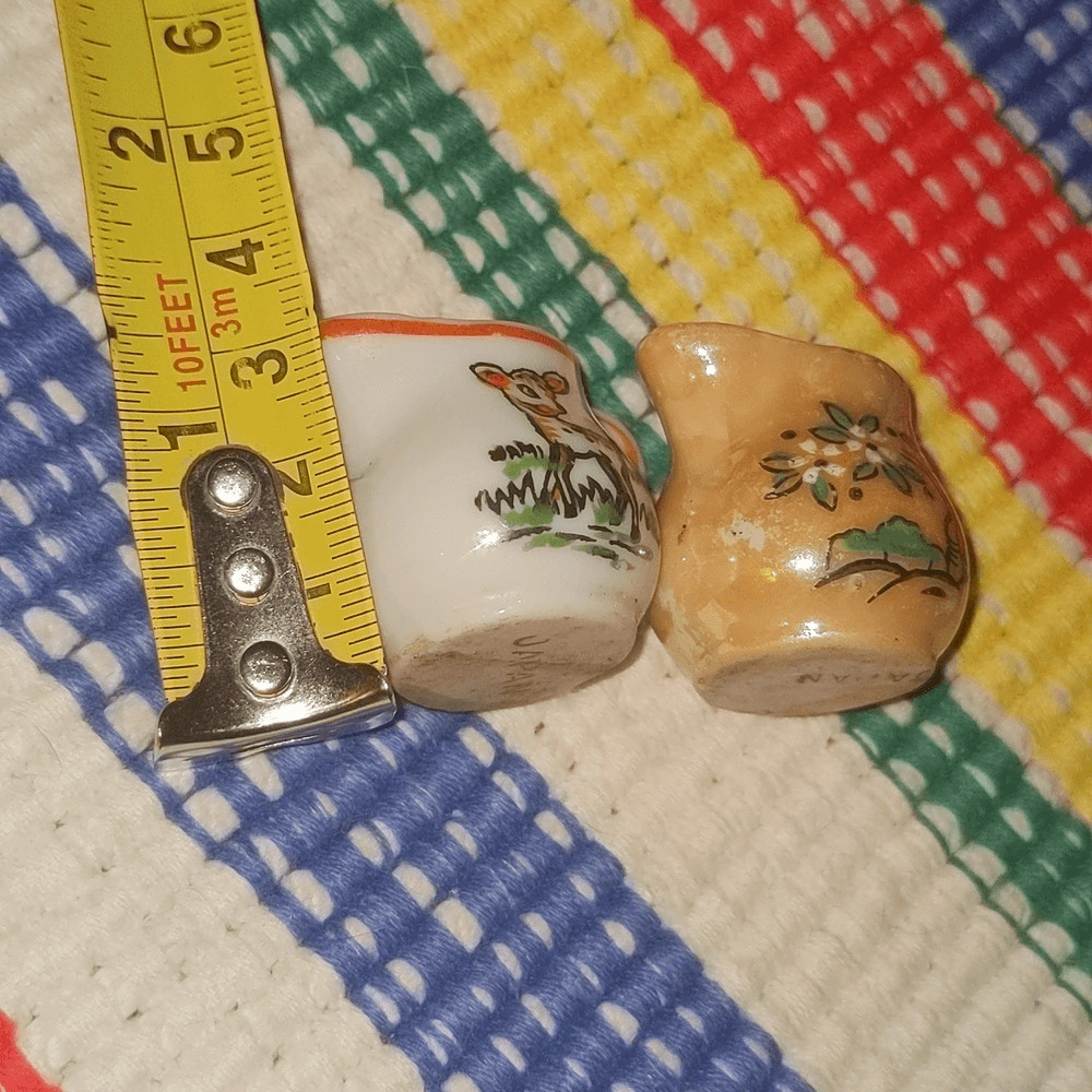 Vintage ceramic deer tree miniature jugs Japan