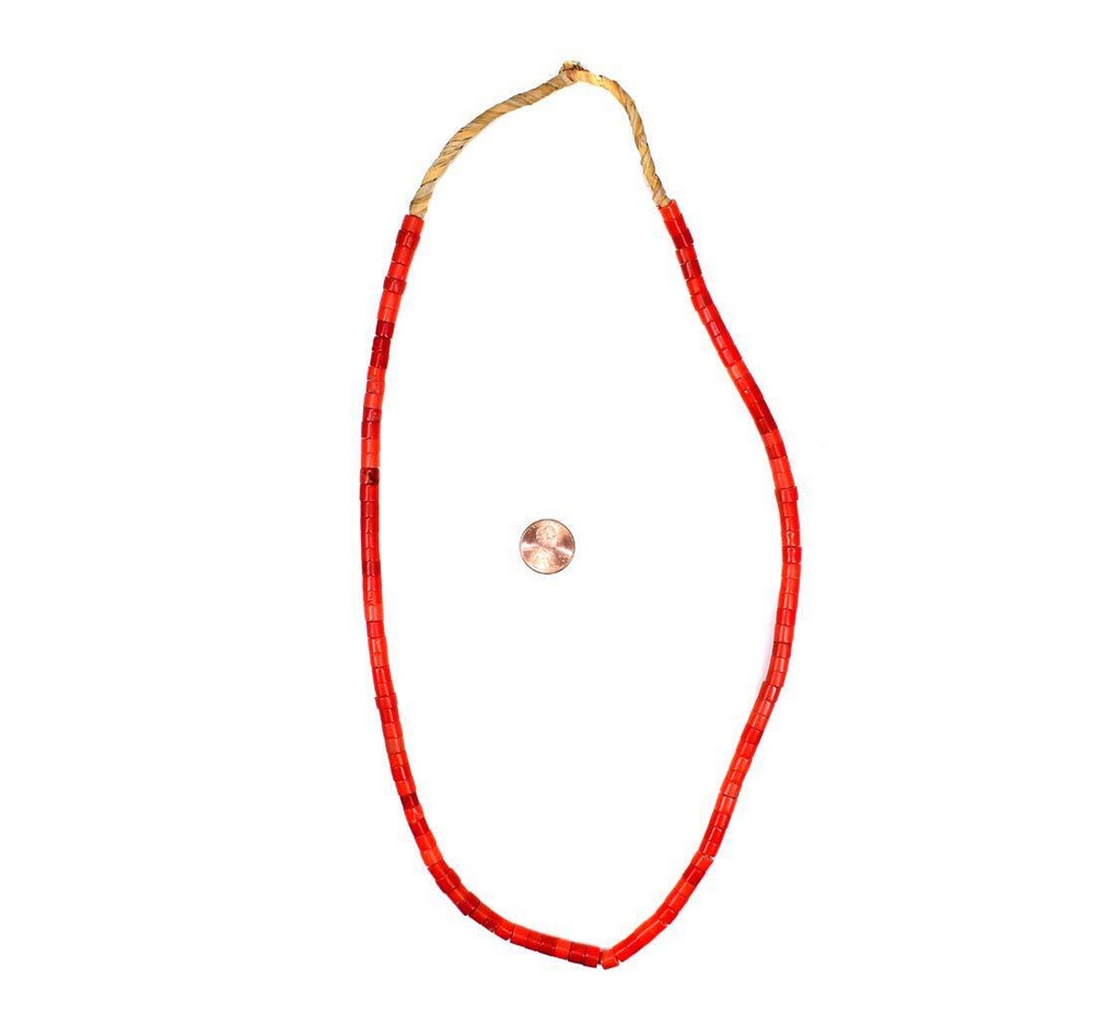 Flat Ended Trade Beads Red