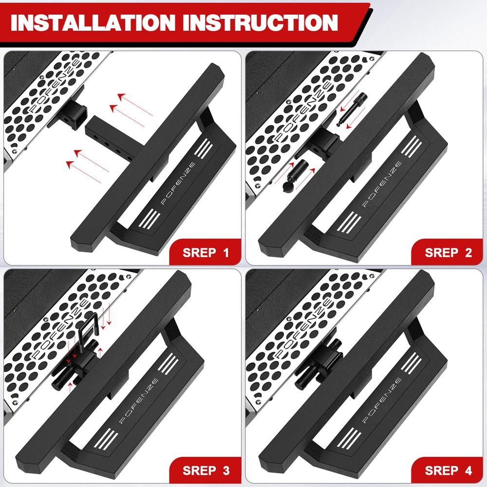 Universal 2" Receiver Trailer Towing Rear Hitch Step Bar Bumper Protection Guard