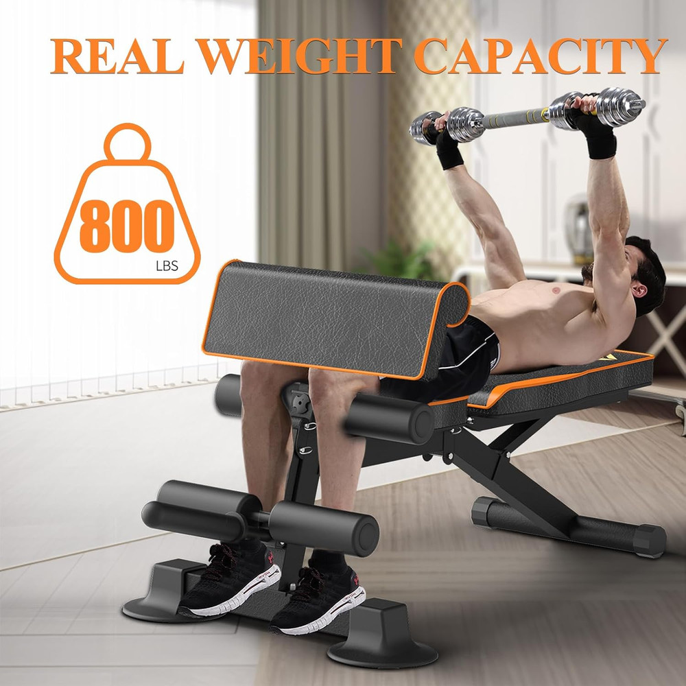 Adjustable Weight Bench Multi-Function Workout Bench for Home Gym,Foldable Incli
