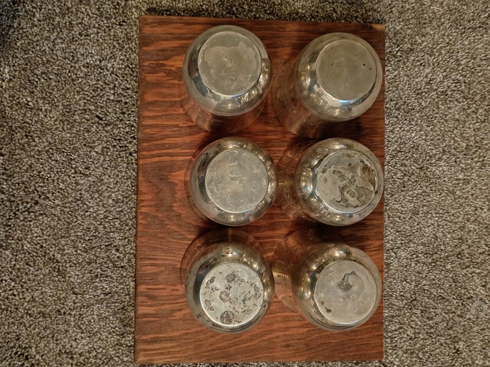6 Silver Plated Antique Cups