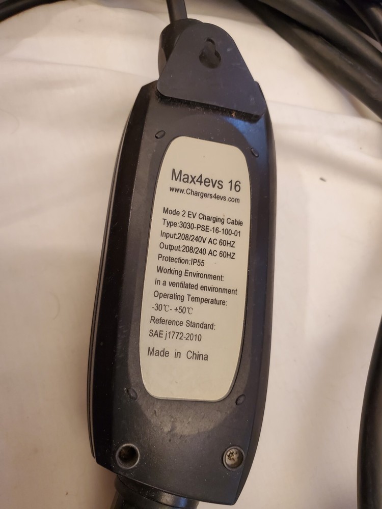 Max4evs-16 ~ EV Charger Cable ~ Mode 2 ~ Type 3030-PSE-16-8C-AS ~ 16A 240 Volt